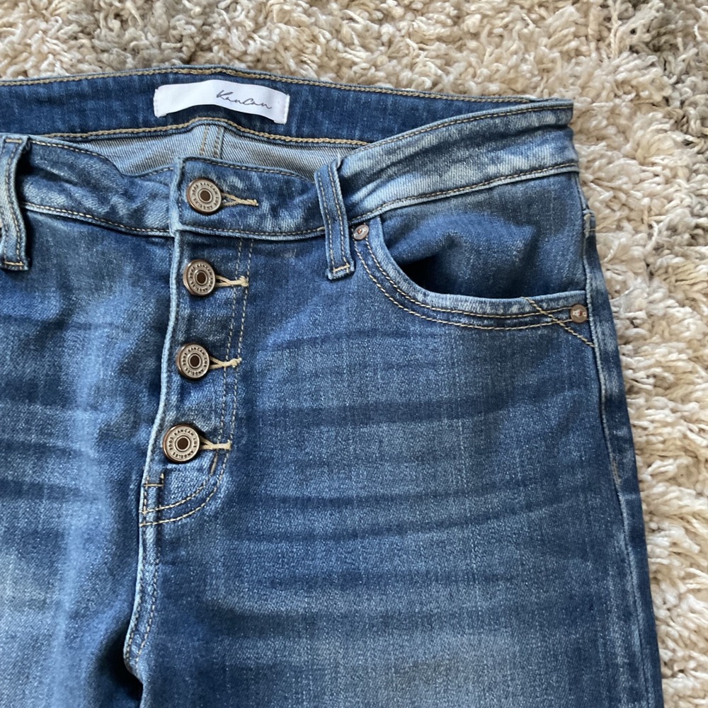 Kancan Jeans Women Size 9 28 Button Fly Mid Rise Medium Wash Denim